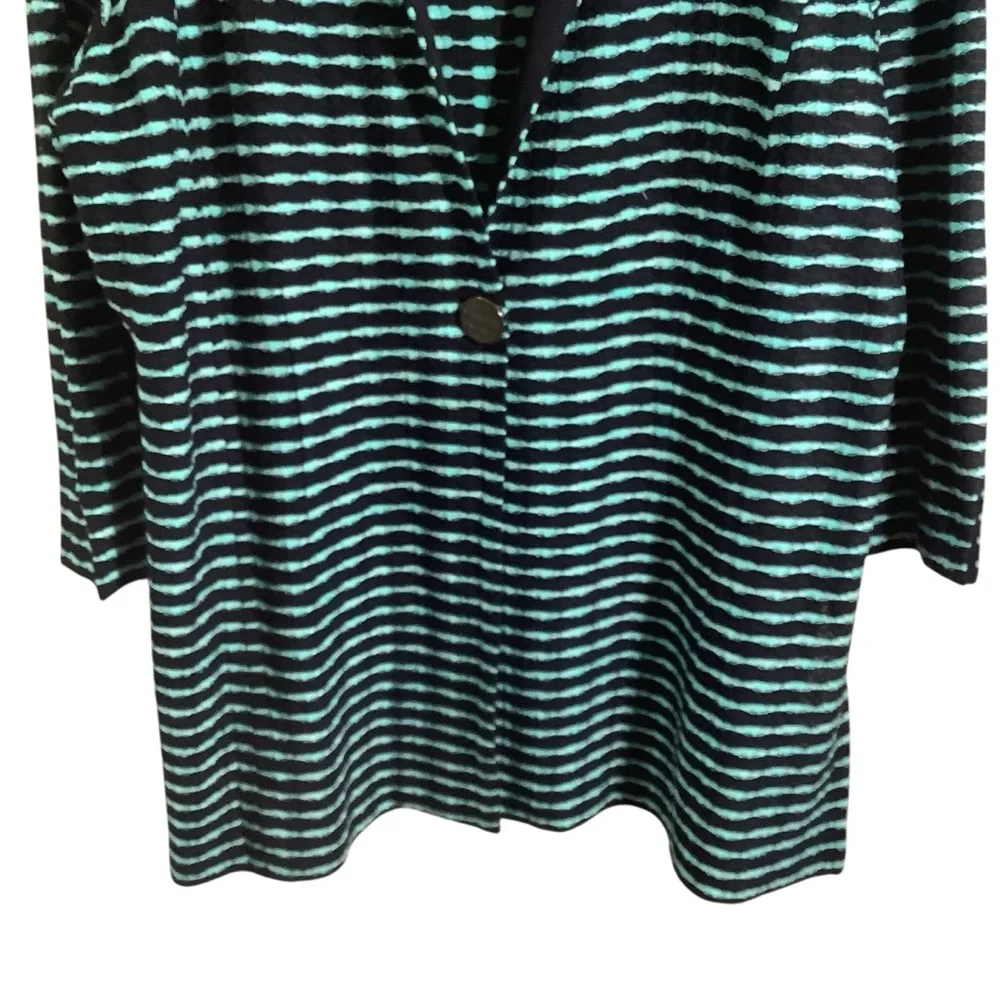 Misook Black and Teal Knit Cardigan Sweater - Picture 3 of 8